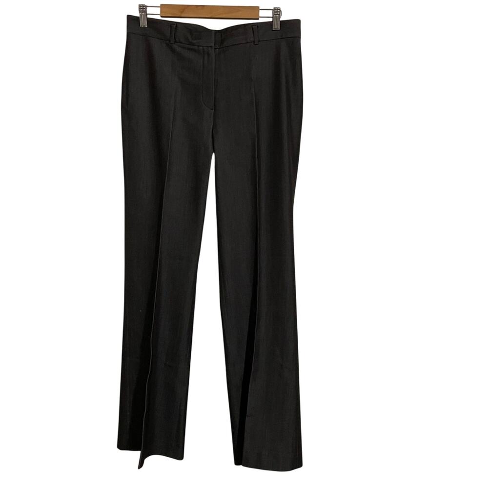 Elie Tahari Charcoal Grey Wide Leg Trouser Pants Womens 12 Dress Pants Wool
